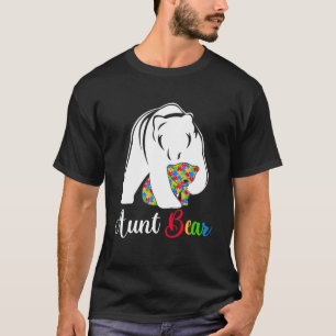 Cute Aunt Bear Autism Awareness Autistic Family Lo T-Shirt