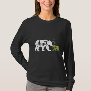 Cute Aunt Bear Autism Awareness Family Support Aut T-Shirt