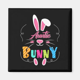 Cute Aunt Bunny Funny Bunny Ears Happy Easter Day Magnet