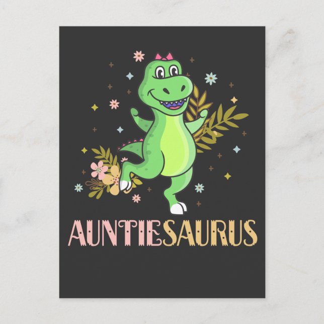 Cute Aunt Dinosaur Florist Auntie Postcard (Front)