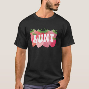 Cute Aunt Strawberry Lover Mum Mummy Happy Mothers T-Shirt