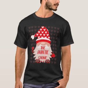Cute Auntie Gnome Family Matching Valentine's Day T-Shirt