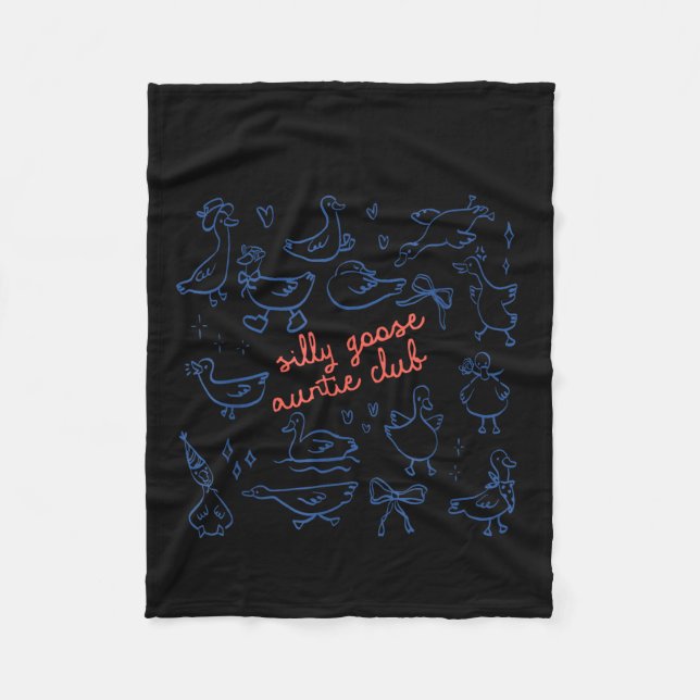 Cute Auntie Silly Goose Auntie For Aunt Pregnancy  Fleece Blanket (Front)