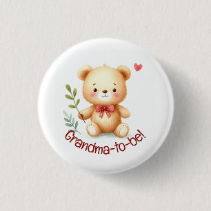 Cute  Aunty to be Teddy Bear Whimsical Art 3 Cm Round Badge