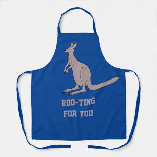 Cute Aussie Funny Kangaroo Pun Roo-ting For You Apron