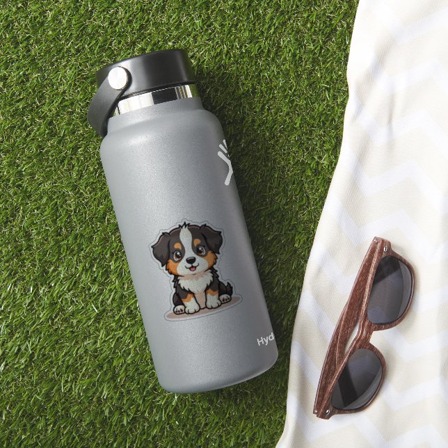 Cute Aussie Shepherd Puppy – Sitting Pose (HydroFlask Insitu)