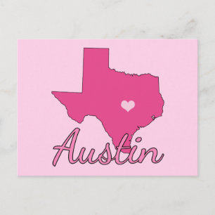 Cute Austin Texas Girl Pink Postcard