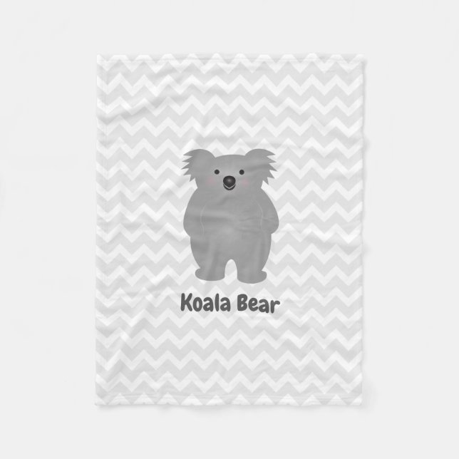 Cute Australia Baby Koala Bear Add Your Name Fleece Blanket (Front)
