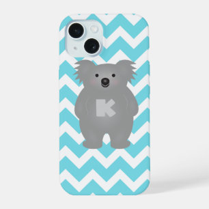 Cute Australia Baby Koala Bear Monogram iPhone 15 Case