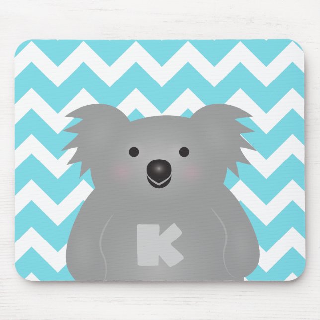 Cute Australia Baby Koala Bear Monogram Mouse Mat (Front)