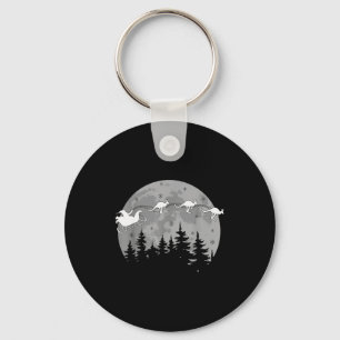Cute Australia Kangaroo Santa Sleigh Aussie Christ Key Ring
