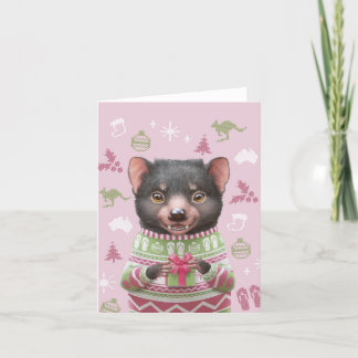 Cute Australian Animal Christmas Card - Devil