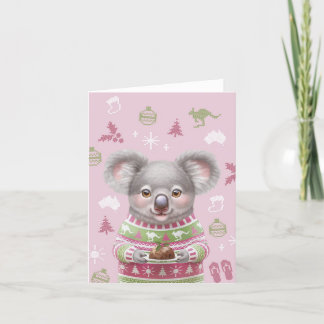 Cute Australian Animal Christmas Card - Koala