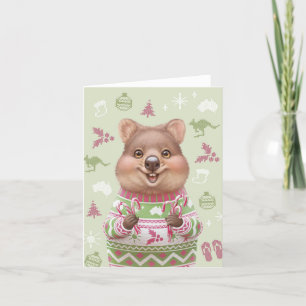 Cute Australian Animal Christmas Card - Quokka