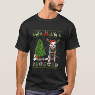 Cute Australian Cattle Dog Santa Hat Ugly Sweater 