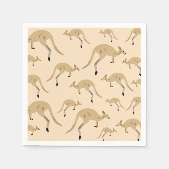 Cute Australian Kangaroo Pattern Napkin (Front)