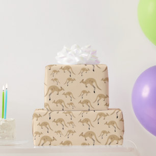 Cute Australian Kangaroo Pattern  Wrapping Paper