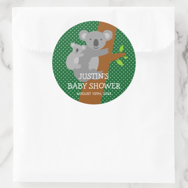 Cute Australian koala bear baby shower stickers (Bag)