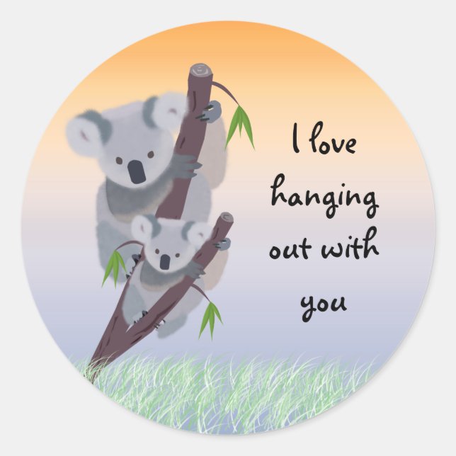 Cute Australian Koala Bear Sticker (Front)