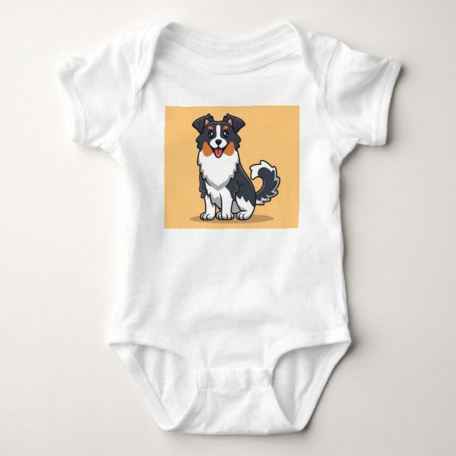 Cute Australian Shepherd-23144 Baby Bodysuit (Front)