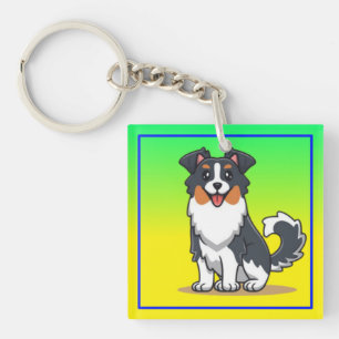 Cute Australian Shepherd-23144 Key Ring