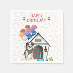 Cute Australian Shepherd Birthday Party Napkin