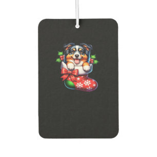 Cute Australian Shepherd Christmas Stocking Classi Car Air Freshener