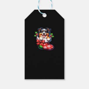 Cute Australian Shepherd Christmas Stocking Classi Gift Tags