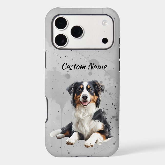 Cute Australian Shepherd Dog Pet Custom Name (Back)