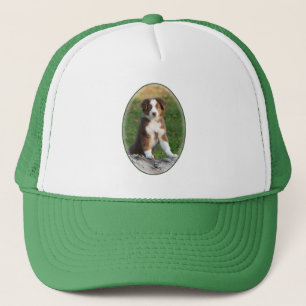 Cute Australian Shepherd Dog Puppy Photo - Trucker Hat