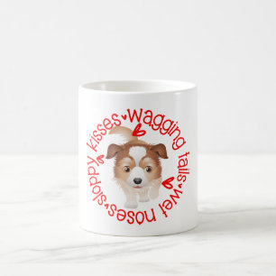 Cute Australian Shepherd Dog, Sloppy Kisses Coffee Mug