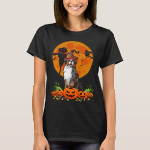 Cute Australian Shepherd Dog Witch Pumpkin Hallowe T-Shirt