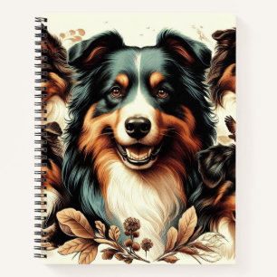 Cute Australian Shepherd Painting Notebook