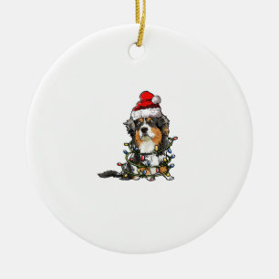 Cute Australian Shepherd Santa Christmas Tree Ligh Ceramic Tree Decoration