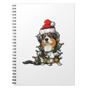 Cute Australian Shepherd Santa Christmas Tree Ligh Notebook