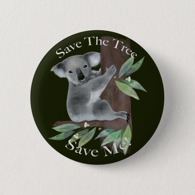 Cute Australian tree hugging koala 6 Cm Round Badge (Front)