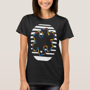 Cute Autism Awareness Day Puzzles 70s T-Shirt