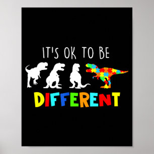 Cute Autism Awareness Dinosaur Kid Boys Poster