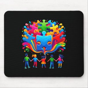 Cute Autism Awareness Puzzle Mouse Mat