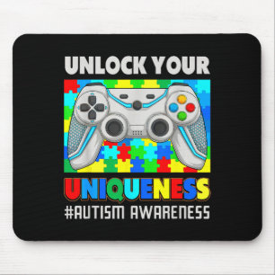 Cute autism awareness video game puzzle gamer kids mouse mat