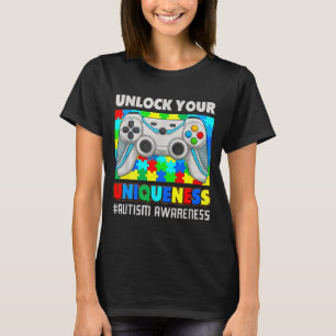 Cute autism awareness video game puzzle gamer kids T-Shirt