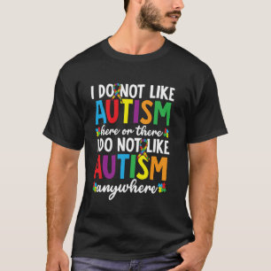 Cute Autism Colourful Ribbon Puzzle Quote Support T-Shirt