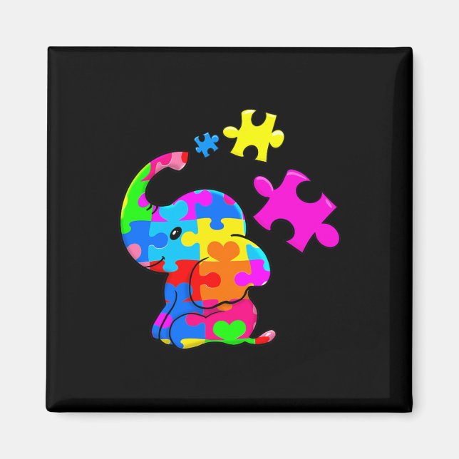 Cute Autism Elephant Autism Awareness Autistic  Magnet (Front)