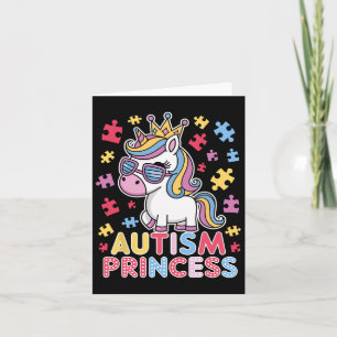 Cute Autism Princess Unicorn Girls Daughter Autism Card