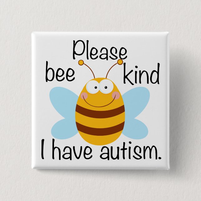 Cute Autism Pun 15 Cm Square Badge (Front)