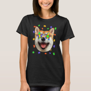 Cute Autism Shiba Inu Dog Puzzle Sunglasses Pet Ow T-Shirt