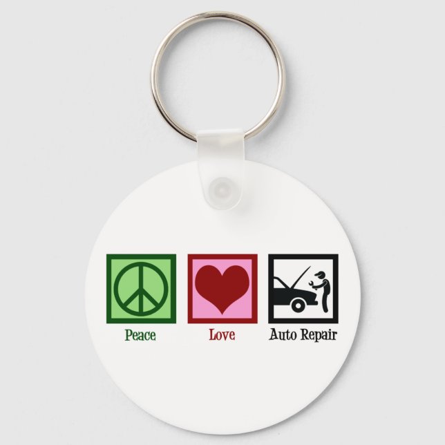 Cute Auto Repair Shop Car Mechanic Key Ring (Front)