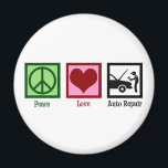 Cute Auto Repair Shop Car Mechanic Magnet<br><div class="desc">Peace Love Auto Repair. A cool automobile repairman gift for a car mechanic at an automotive mechanic shop,  vehicle technician,  or service department that fixes cars.</div>