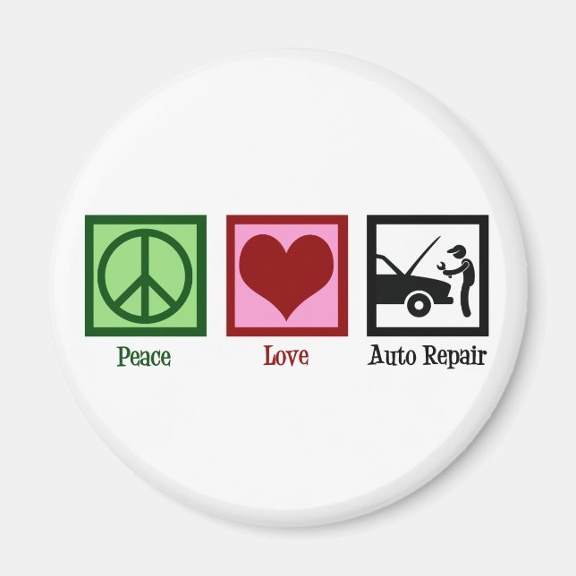 Cute Auto Repair Shop Car Mechanic Magnet (Front)