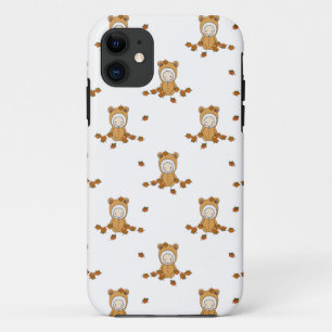 Cute Autumn Babies in Falling Leaves Pattern iPhone 11 Case